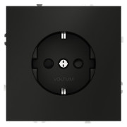 Розетка 1-м СП S70 16А с заземл. защ. шторки механизм черн. матов. Voltum VLS040208