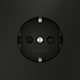 Розетка 1-м СП S70 16А с заземл. защ. шторки механизм черн. матов. Voltum VLS040208