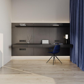 Розетка 1-м СП S70 16А с заземл. защ. шторки механизм черн. матов. Voltum VLS040208