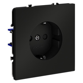 Розетка 1-м СП S70 16А с заземл. защ. шторки механизм черн. матов. Voltum VLS040208