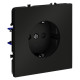 Розетка 1-м СП S70 16А с заземл. защ. шторки механизм черн. матов. Voltum VLS040208