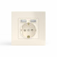 Розетка 1-м СП Pixel с заземл. с 2-мя заряд. устр. USB тип A+A механизм беж. TOKOV ELECTRIC TKE-PX-R1U2A-C02