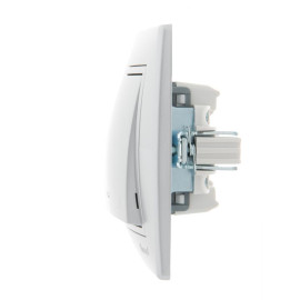 Выключатель 1-кл. СП Mira 10А IP20 со вставкой сер. метал. LEZARD 701-1010-100