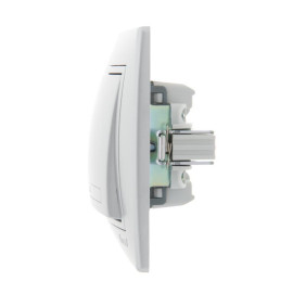 Выключатель 1-кл. СП Mira 10А IP20 с подсветкой со вставкой сер. метал. LEZARD 701-1010-111