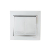 Выключатель 2-кл. СП Mira 10А IP20 со вставкой сер. метал. LEZARD 701-1010-101