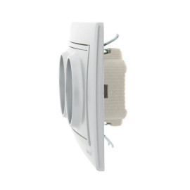 Розетка 2-м СП Mira 16А IP20 без заземл. со вставкой керамика сер. метал. LEZARD 701-1010-128