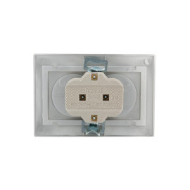 Розетка 2-м СП Mira 16А IP20 без заземл. со вставкой керамика сер. метал. LEZARD 701-1010-128