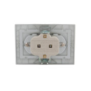 Розетка 2-м СП Mira 16А IP20 с заземл. со вставкой керамика сер. метал. LEZARD 701-1010-127