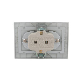 Розетка 2-м СП Mira 16А IP20 с заземл. со вставкой керамика сер. метал. LEZARD 701-1010-127