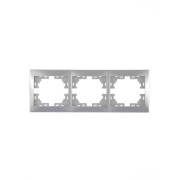 Рамка 3-м Mira горизонт. сер. метал. LEZARD 701-1000-148