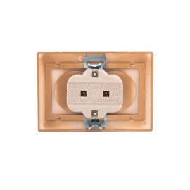 Розетка 2-м СП Mira 16А IP20 без заземл. со вставкой керамика зол. метал. LEZARD 701-1313-128