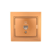 Розетка компьютерная 1-м СП Mira RJ45 зол. метал. LEZARD 701-1313-139