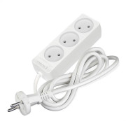 Удлинитель 3х1.5м без заземл. 10А IP20 2.2кВт ПВС 2х0.75 бел. DOMTOK 2370