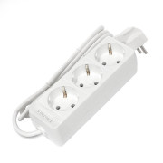 Удлинитель 3х1.5м с заземл. 10А IP20 2.2кВт ПВС 3х0.75 бел. DOMTOK 2373