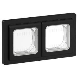 Рамка 2-м СП FLITE Рпро-2-55-ФлЧ IP55 черн. IEK FI-M20-32-55-K02