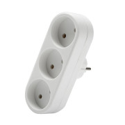 Разветвитель 3-м без заземл. 10А 2200Вт 250В плоский бел. DОМТОК 2655