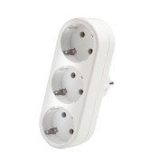 Разветвитель 3-м с заземл. 16А 3500Вт 250В плоский бел. DОМТОК 2656