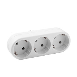 Разветвитель 3-м с заземл. 16А 3500Вт 250В плоский бел. DОМТОК 2656