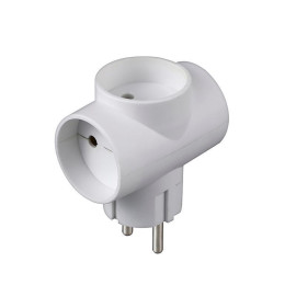 Разветвитель 3-м без заземл. 10А 2200Вт 250В Т-образ. бел. DОМТОК 2662