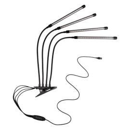 Светильник светодиодный "КРИСТАЛЛ" CTL2-USB-bl Agro 4х10Вт IP40 для растений спектр 4 плафона на прищепке пульт на шнуре красн./син. ФАZА 5068810