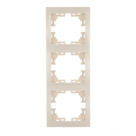 Рамка 3-м Mira вертикал. крем. LEZARD 701-0300-153