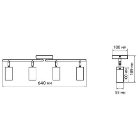 Светильник PCL-0504 4xGU10 IP20 230В BL настен./потолочн. декор. под лампу JazzWay 5066724