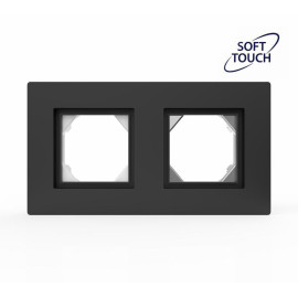 Рамка 2-м Pixel IP44 карбон TOKOV ELECTRIC TKE-PX-RM2-C14-IP44