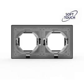 Рамка 2-м Pixel IP44 карбон TOKOV ELECTRIC TKE-PX-RM2-C14-IP44