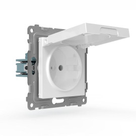 Розетка 1-м СП Pixel IP44 с заземл. с крышкой механизм бел. TOKOV ELECTRIC TKE-PX-R1ZSW1-C01-IP44