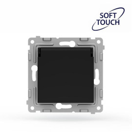 Розетка 1-м СП Pixel IP44 с заземл. с крышкой механизм карбон TOKOV ELECTRIC TKE-PX-R1ZSW1-C14-IP44