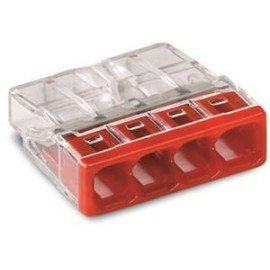 Клемма 4-х проводная 4х(0.5-2.5мм) для распред. коробки (без пасты) WAGO 2273-204