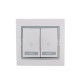 Переключатель проходной 2-кл. СП Mira 10А с сер. вставкой бел. LEZARD 701-0215-106