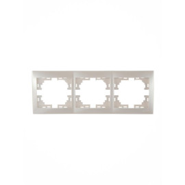 Рамка 3-м Mira горизонт. жемчуж./бел. перламутр. LEZARD 701-3000-148