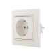 Розетка 1-м СП Mira 16А IP20 с заземл. со вставкой керамика жемчуж./бел. перламутр. LEZARD 701-3030-122