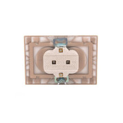 Розетка 2-м СП Mira 16А IP20 без заземл. со вставкой керамика свет. корич. перламутр. LEZARD 701-3131-128