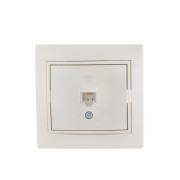 Розетка телефонная 1-м СП Mira RJ11 16А IP20 евро стандарт со вставкой жемчуж./бел. перламутр. LEZARD 701-3030-137