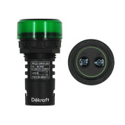 Лампа коммутационная ADDS ЛК-22 d22мм 220В зел. LED DEKraft 25002DEK