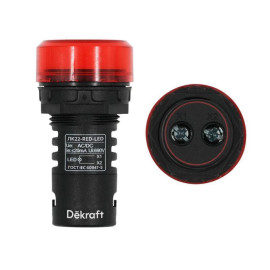 Лампа коммутационная ADDS ЛК-22 d22мм 220В AC/DC красн. LED DEKraft 25119DEK