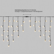 Гирлянда светодиодная "Айсикл" (бахрома) 4х0.6м 128LED тепл. бел. 10Вт 230В IP67 провод каучук черн. (нужен шнур питания 315-000) Neon-Night 255-226