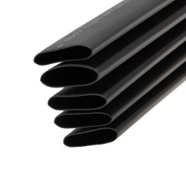 Трубка термоусадочная двустенная клеевая 24/8 (3:1) черн. 1м Rexant 26-0024