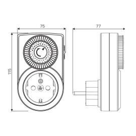 Таймер суточный мех. с заземл. 3.5кВт REV 67074 8
