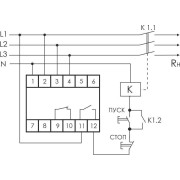 Реле напряжения CP-731 (трехфазный; микропроцессорный; контроль верхнего и нижнего значений напряжения; контроль асимметрии; чередования фаз; монтаж на DIN-рейке 35мм 3х400/230+N 2х8А 1Z 1R IP20) F&F EA04.009.005