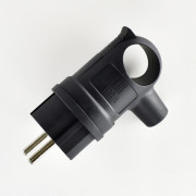 Вилка 16А 2P+PE 220-240В IP44 с ручкой каучук LEZARD 106-0400-0109/109