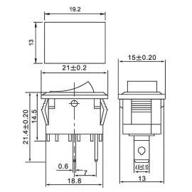Выключатель клавишный 250В 6А (2с) ON-OFF черн. Mini (RWB-201; SC-768) Rexant 36-2110