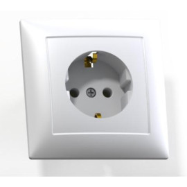 Розетка 1-м СП Селена РС16-370 16А IP20 с заземл. бел. Кунцево 8111