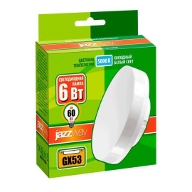 Лампа светодиодная PLED-ECO 6Вт таблетка матовая 5000К холод. бел. GX53 460лм 230В JazzWay 2852007