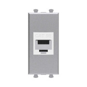 Розетка компьютерная 1мод. Avanti "Закаленная сталь" RJ45 кат.5E без шторок модульная механизм DKC 4404661