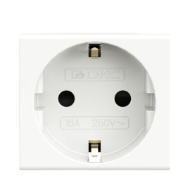 Розетка 1-м 2мод. Viva 16А IP20 2P+E с заземл. защ. шторки бел. DKC 45005