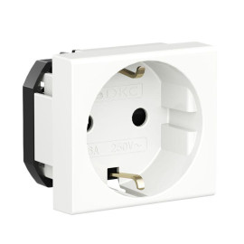 Розетка 1-м 2мод. Viva 16А IP20 2P+E с заземл. защ. шторки бел. DKC 45005