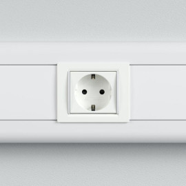 Розетка 1-м 2мод. Viva 16А IP20 2P+E с заземл. защ. шторки бел. DKC 45005